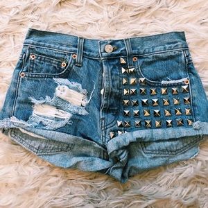 Vintage Studded High Waisted Shorts Size 24